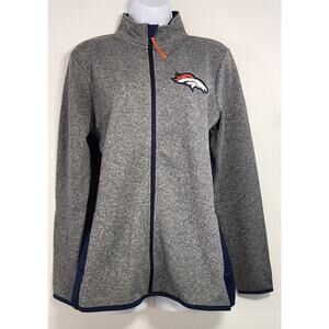 Denver Broncos NFL Team Apparel Women’s Full Zip Jacket Gray M NWT